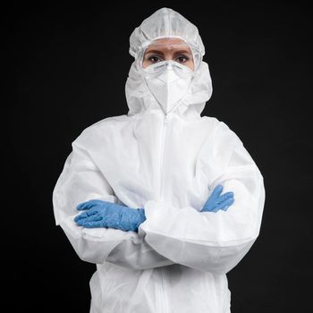 doctor wearing pandemic medical wear. Beautiful photo