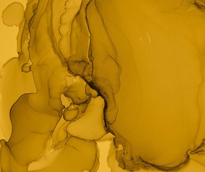 Gold Fluid Art. Marble Liquid Background. Alcohol Ink Design. Abstract Pattern. Fluid Art. Creative Flow Illustration. Luxury Contemporary Wall. Yellow Acrylic Oil Wallpaper. Liquid Fluid Art.