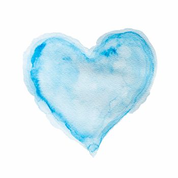 watercolor blue shape heart. High resolution photo