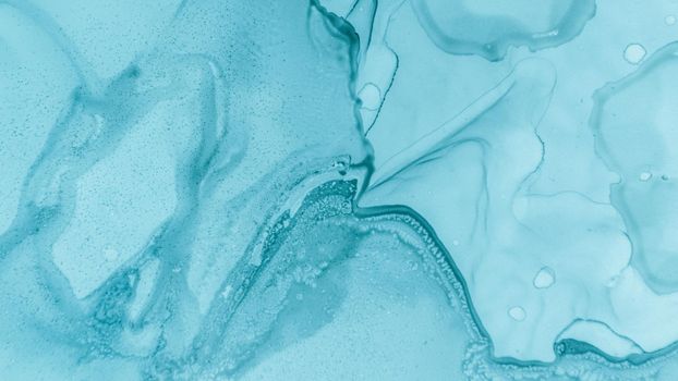 Contemporary Wave Illustration. Alcohol Inks Texture. Pastel Flow Design. Blue Smoke Modern Abstraction. Teal Pastel Fluid Liquid. Blue Smoke Creative Abstraction. Contemporary Paint Wallpaper.