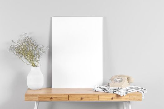 frame mock up table beside vase 2. Resolution and high quality beautiful photo