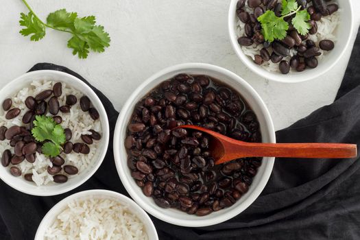 flat lay kidney beans with rice bowl. Beautiful photo