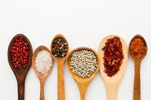 seasoning ingredients wooden spoons. Beautiful photo