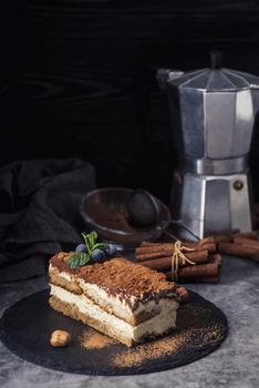 front view delicious tiramisu concept. Resolution and high quality beautiful photo