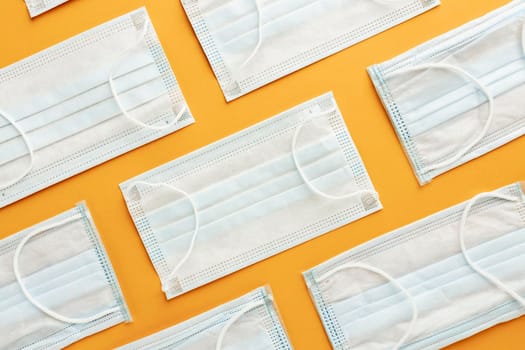 flat lay arranged medical masks. High resolution photo