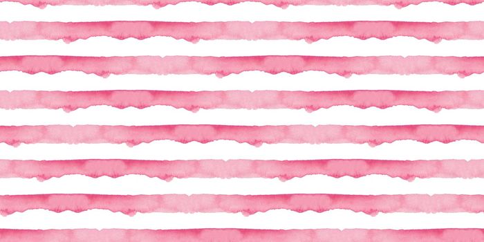 Abstract Pink Stripes Watercolor Background. Seamless Pattern for Fabric Textile and Paper. Simple Hand Painted Stripe.