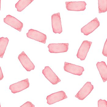 Hand Painted Brush Stroke Seamless Watercolor Pattern. Abstract watercolour shapes in Pink Girly Color. Artistic Design for Fabric and Background.