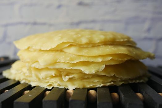 homemade roti chapati on table .,