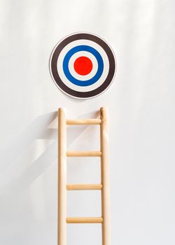 front view target with wooden ladder. High resolution photo