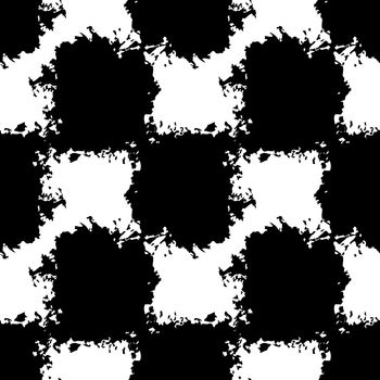 Plaid Brush Seamless Pattern Grange Minimalist Check Geometric Design in Black Color. Modern Grung Collage Background for kids fabric and textile.