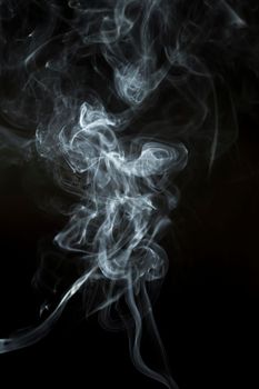 silhouette white smoke black background. Beautiful photo