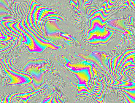 Psychedelic Rainbow Background LSD Colorful Wallpaper. Abstract Hypnotic Illusion. Hippie Retro Texture.