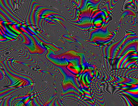 Psychedelic Rainbow Background LSD Colorful Wallpaper. Abstract Hypnotic Illusion. Hippie Retro Texture.