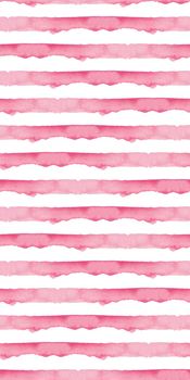 Abstract Pink Stripes Watercolor Background. Seamless Pattern for Fabric Textile and Paper. Simple Hand Painted Stripe.