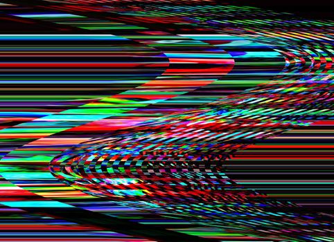 Glitch background. Computer screen error. Digital pixel noise abstract design. Photo glitch. Television signal fail. Data decay. Technical problem grunge wallpaper. Colorful noise wallpaper