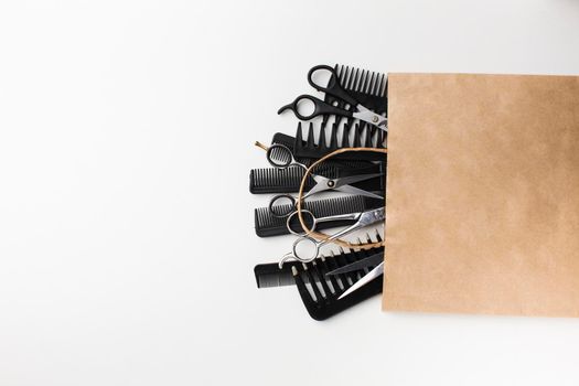 hair equipment paper bag. Beautiful photo