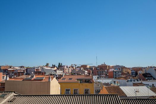 Panoramic view over the roofs of Ripollet, Catalonia, Spain