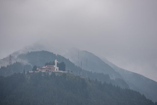 Layers of mountains and clouds from Mount Monserrate