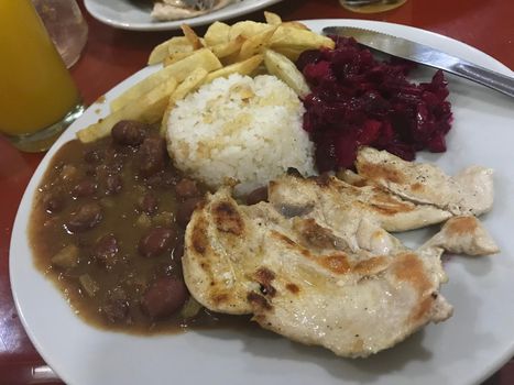 Traditional Colombian dish. Top view