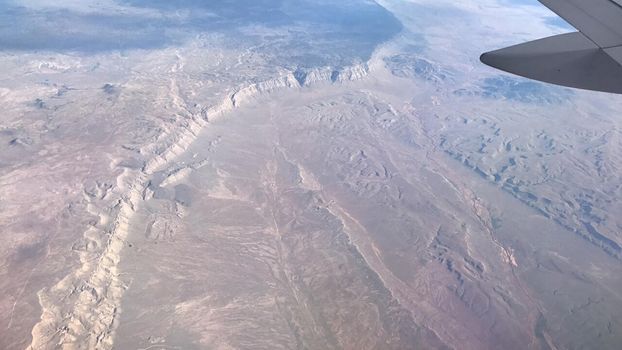 View from airplane wing of western United States ripple texture