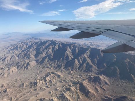 View from airplane wing of western United States ripple texture