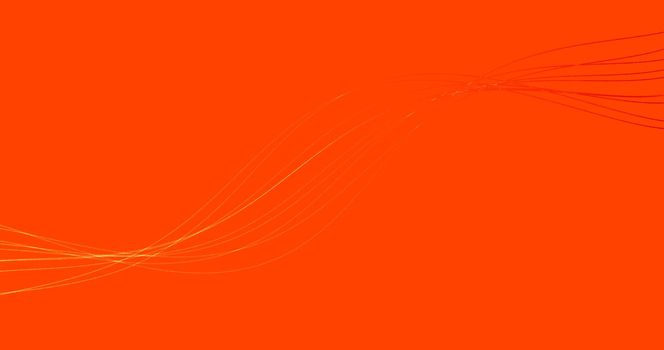 Abstract orange background with dynamic 3d lines. orange and yellow lines on an orange background. Modern autumn background, copy space.