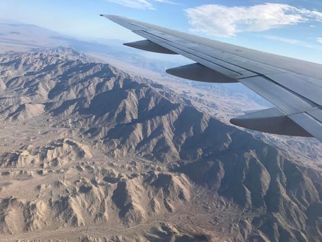 View from airplane wing of western United States ripple texture