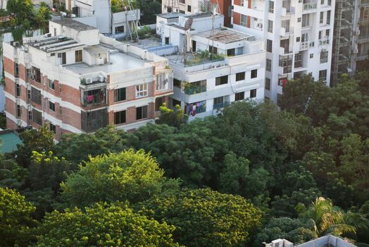 dhaka city buildings at sunny day .