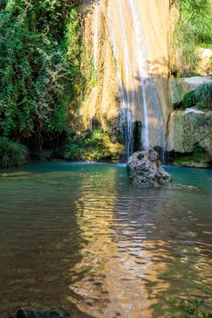 Mountain Lake and Waterfall in Stenosia area in Messinia, Greece