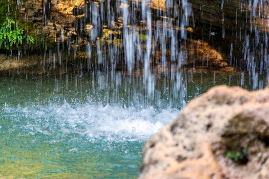 Mountain Lake and Waterfall in Stenosia area in Messinia, Greece