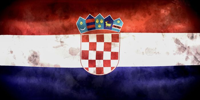 Croatia flag - realistic waving fabric flag