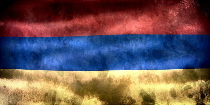 Armenia flag - realistic waving fabric flag