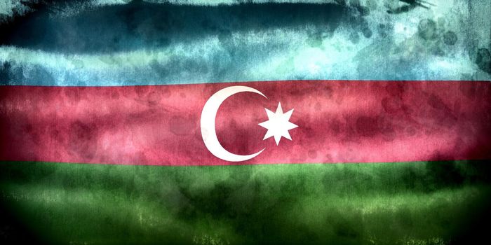 Azerbaijan flag - realistic waving fabric flag