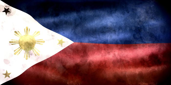 Philippines flag - realistic waving fabric flag