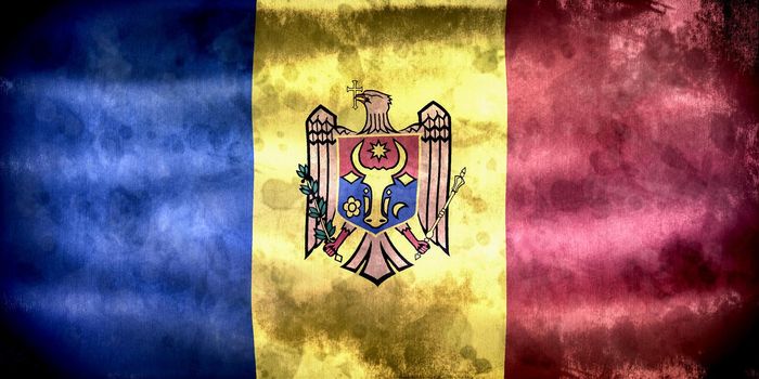 Moldova flag - realistic waving fabric flag