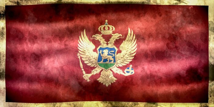 Montenegro flag - realistic waving fabric flag