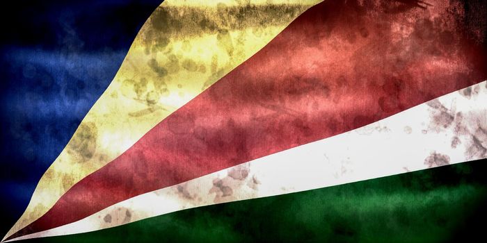 Seychelles flag - realistic waving fabric flag