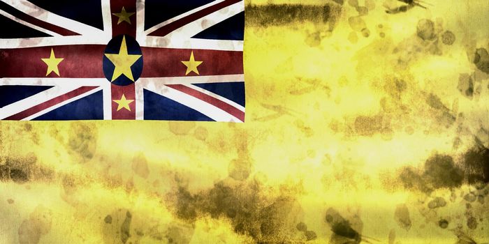 Niue flag - realistic waving fabric flag