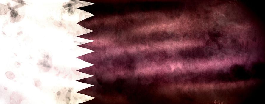 Qatar flag - realistic waving fabric flag