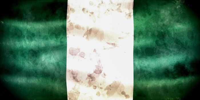 Nigeria flag - realistic waving fabric flag