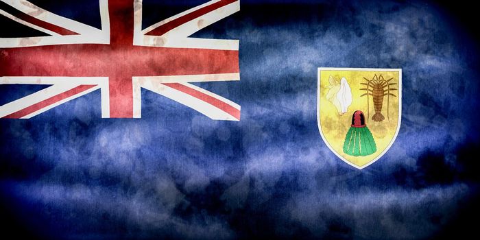 3D-Illustration of a Caicos Islands flag - realistic waving fabric flag.