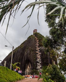 View of El Penon de Guatape the gigantic rock.