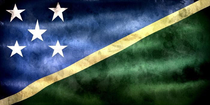 Solomon Islands flag - realistic waving fabric flag