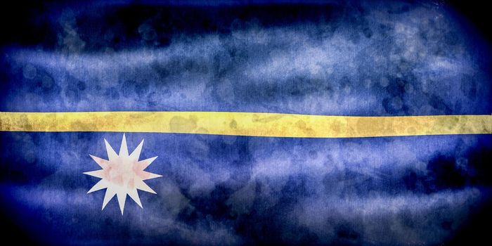 Nauru flag - realistic waving fabric flag