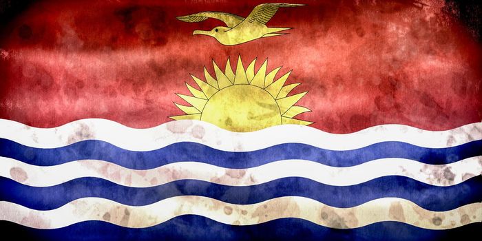 Kiribati flag - realistic waving fabric flag