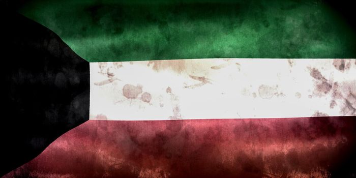 Kuwait flag - realistic waving fabric flag