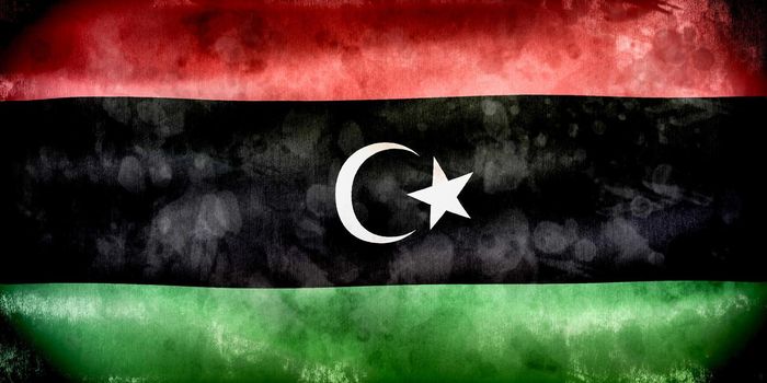 Libya flag - realistic waving fabric flag