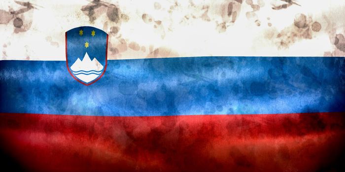 3D-Illustration of a Slovenia flag - realistic waving fabric flag.