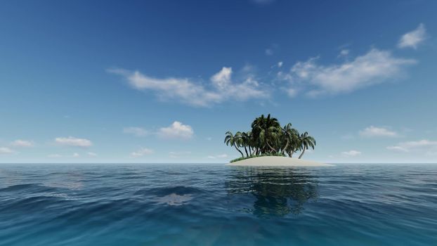 Tropical island concept Caribbean beach background Ocean wave 3d render