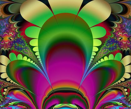 Computer generated abstract colorful fractal artwork for creative design, art, home decoration and entertainment